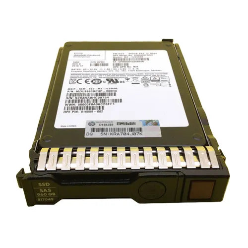 817049-001 HP 960GB SAS 12Gb/s Hot Swappable Read Intensive 2.5-Inch Solid State Drive with Smart Carrier for ProLiant DL560 Gen10