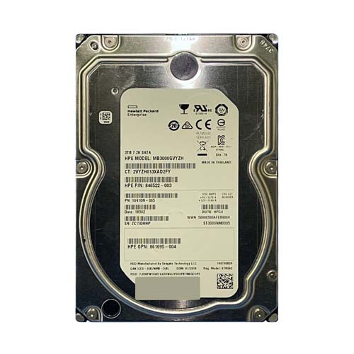 846522-003 HP 3TB 7200RPM SATA 6Gb/s Hot-Pluggable (512n) 3.5-Inch Hard Drive with Tray for ProLiant Server & Storage Array