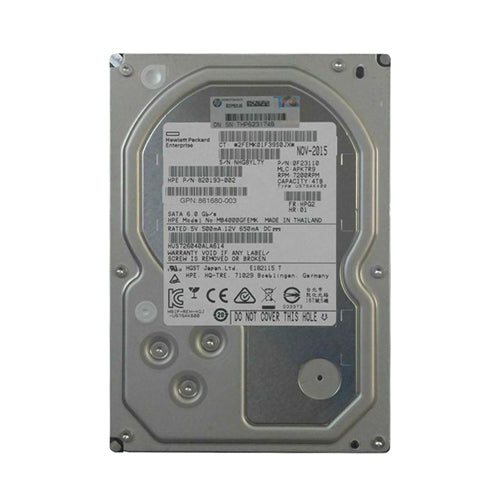 861680-003 HP 4TB 7200RPM SATA 6Gb/s 3.5-Inch Hard Drive