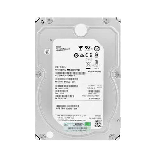 861680-004 HP 4TB 7200RPM SATA 6Gb/s Hot-Pluggable (512e) LFF 3.5-inch Midline Hard Drive with Tray for Gen8/10 ProLiant Server