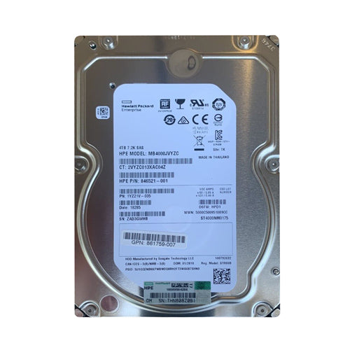 861759-007 HP 4TB 7200RPM SAS 12Gb/s 3.5-Inch Hard Drive