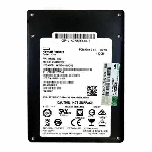 869252-001 HP 480GB PCI-Express x4 NVMe 2.5-Inch Solid State Drive
