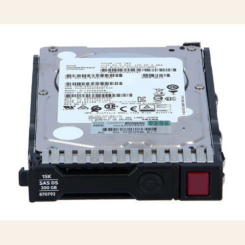 870792-001 HP 300GB 15000RPM SAS 12Gb/s SFF Hot-Pluggable 2.5-inch Hard Drive with Smart Carrier for Gen8 to Gen10 ProLiant Server