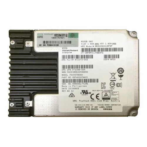 872373-002 HP 800GB Multi-Level Cell SAS 12Gb/s Mixed Use 3.5-Inch Hybrid Solid State Drive for ProLiant Servers