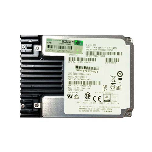 872373-004 HP 3.2TB Multi-Level Cell SAS 12Gb/s Hot Swappable Mixed Use SFF 2.5-Inch Solid State Drive with Smart Carrier for ProLiant DL380 Gen10