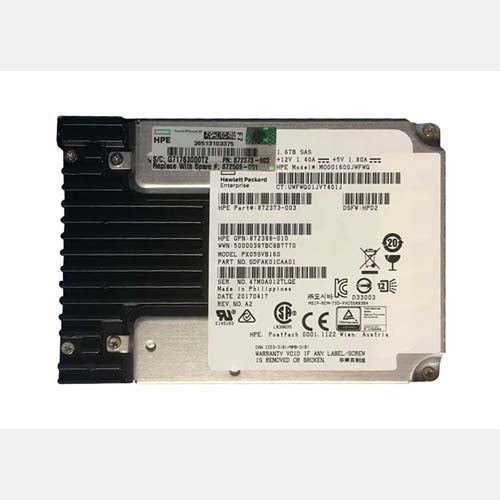 872509-001 HP 1.6TB SAS 12Gb/s Mixed Use SFF 2.5-Inch Solid State Drive with Hot Pluggable Smart Carrier for ProLiant DL325 Gen10