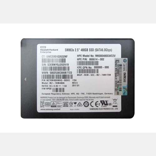 872518-001 HP 480GB SATA 6Gb/s Hot-Pluggable Mixed Use 2.5-Inch Enterprise Solid State Drive for ProLiant Server and Storage Array