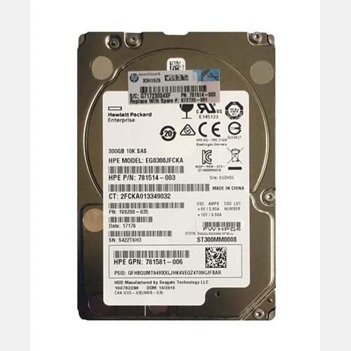 872735-001 HP 300GB 10000RPM SAS 12Gb/s Hot Swappable 128MB Cache 2.5-Inch Hard Drive