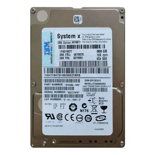 90Y8877 IBM 300GB 10000RPM SAS 6Gb/s 2.5-inch Hard Drive