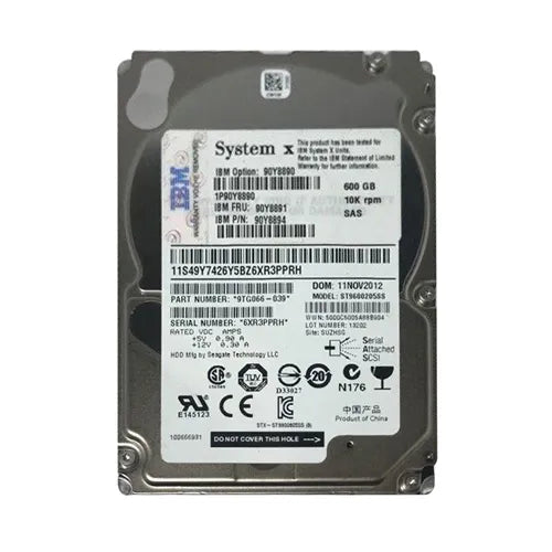 90Y8891 IBM 600GB 10000RPM SAS 6Gb/s 64MB Cache 2.5-Inch Hard Drive