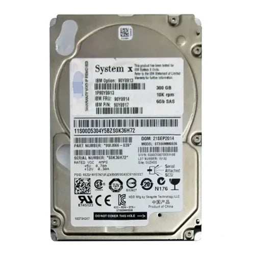 90Y8913 IBM 300GB 10000RPM SAS 6Gb/s Hot-Swappable 2.5-Inch Hard Drive