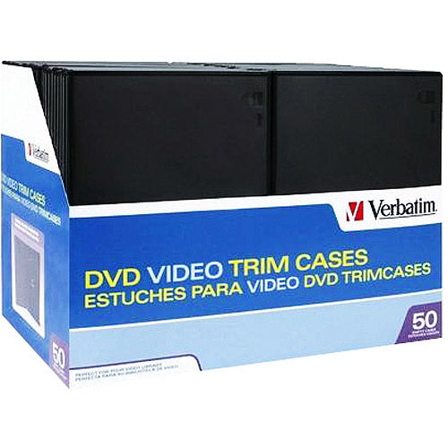 95094-B2 Verbatim DVD or Blu-ray Tall Video Storage Case Black (50-Pack)