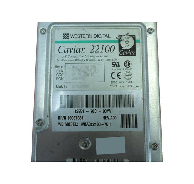 Caviar 22100 2.1GB 5200RPM IDE 128KB Cache 3.5-Inch Hard Drive