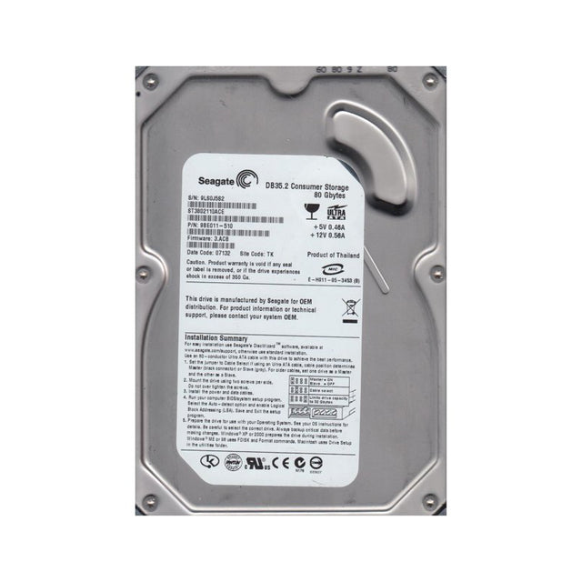 DB35.2 Series 80GB 7200RPM IDE Ultra ATA/100 ATA-6 2MB Cache CE 3.5-Inch Hard Drive