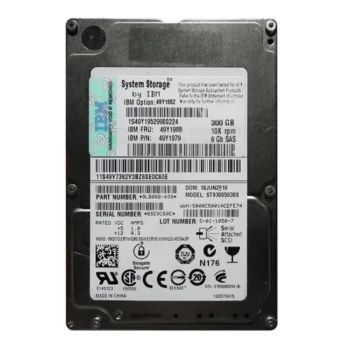 9LB066-039 Seagate Savvio 10K.3 Series 300GB 10000RPM SAS 6Gb/s (SED) 16MB Cache 2.5-Inch Hard Drive