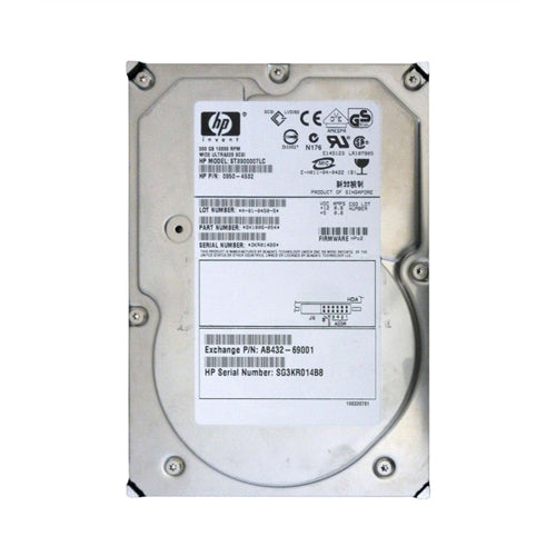 AB432-69001 HP 300GB 10000RPM Ultra320 SCSI 8MB Cache Hot-Pluggable 80-Pin LVD 3.5-inch Hard Drive