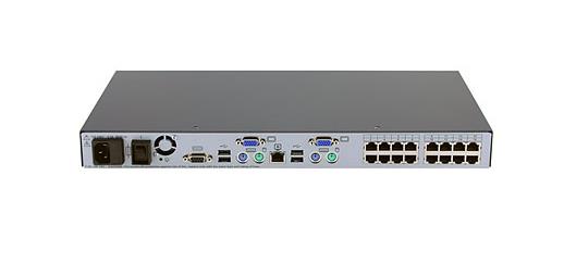 AF601A HP 2x1x16 IP Console Switch with Virtual Media 16, x 2 16 x RJ-45 Keyboard/Mouse/Video 1U Rack-mountable (Refurbished)