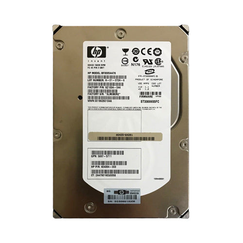 AG425-64201 HP 300GB 15000RPM Fibre Channel 2Gb/s Hot-Pluggable Dual Port 3.5-inch Hard Drive for EVA 4/6/8000 StorageWorks