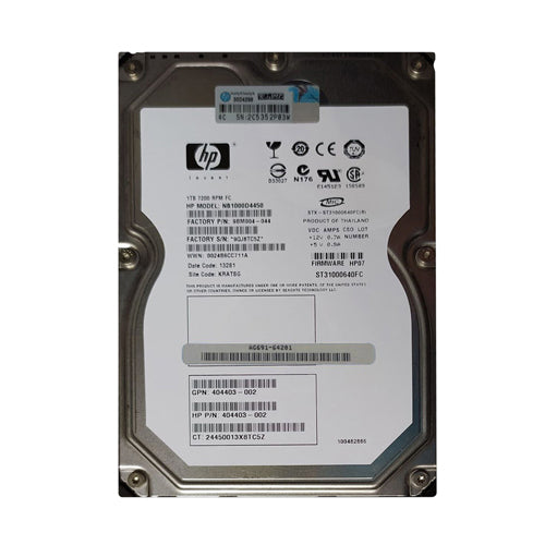 AG691-64201 HP 1TB 7200RPM Fibre Channel 4Gb/s Hot-Pluggable 40-Pin 3.5-inch Hard Drive for M6412 Enclosures & StorageWorks EVA 4400/6400/8400