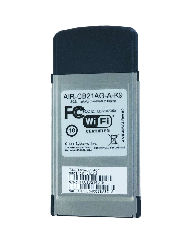 AIR-CB21AG-E-K9 - Cisco Aironet 54Mb/s IEEE 802.11a/b/g 2.4/5GHz Wireless CardBus Adapter