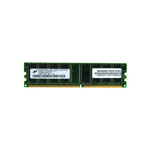 ASA5505-MEM-512= - Cisco 512MB DDR SDRAM 400MHz PC-3200 Non-ECC Unbuffered CL3 184-pin Dimm Memory Module For Cisco Asa 5505