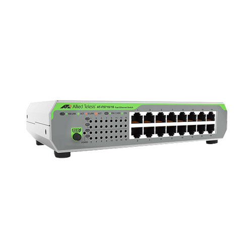 AT-FS710/16-10 Allied Telesis FS710 AT-FS710/16 16 x Ports 100Base-TX Layer 2 Unmanaged Fast Ethernet Network Switch