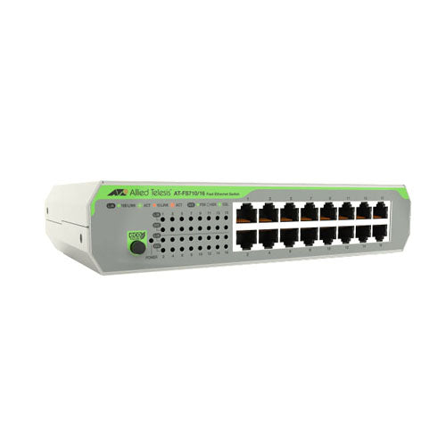 AT-FS710/16-40 Allied Telesis FS710 Series 16 x Ports 10/100Base-TX Rack-mountable Layer 2 Unmanaged Fast Ethernet Network Switch