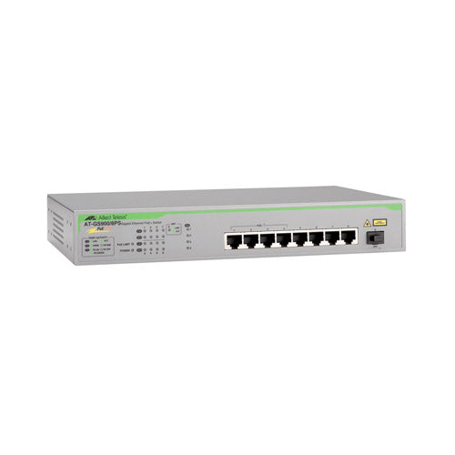 AT-GS900/8PS-10 Allied Telesis GS900 AT-GS900/8PS 8 x Ports 1000Base-T Layer 2 Unmanaged Gigabit Ethernet Network Switch