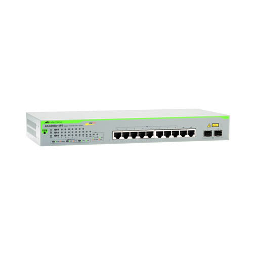 AT-GS950/10PS Allied Telesis GS950 10 x Ports PoE+ 1000Base-T + 2 x Ports Combo SFP Layer 2 Managed Rack-mountable Gigabit Ethernet Network Switch