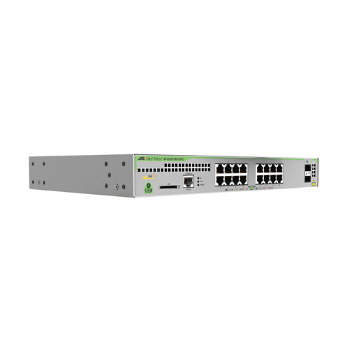 AT-GS970M/18PS-10 Allied Telesis CentreCOM GS970M Series 16 x Ports 1000Base-T PoE + 2 x Ports SFP Rack-mountable Layer 3 Managed Gigabit Ethernet Network Switch