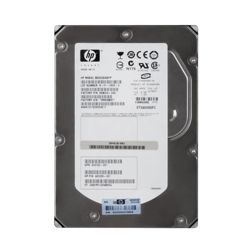 BD300DADFP HP 300GB 10000RPM Fibre Channel 2Gb/s Hot-Pluggable Dual Port 3.5-inch Hard Drive