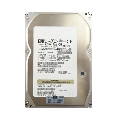 BF300DA47B HP 300GB 15000RPM Fibre Channel 4Gb/s Hot-Pluggable Dual Port 3.5-inch Hard Drive for EVA StorageWorks