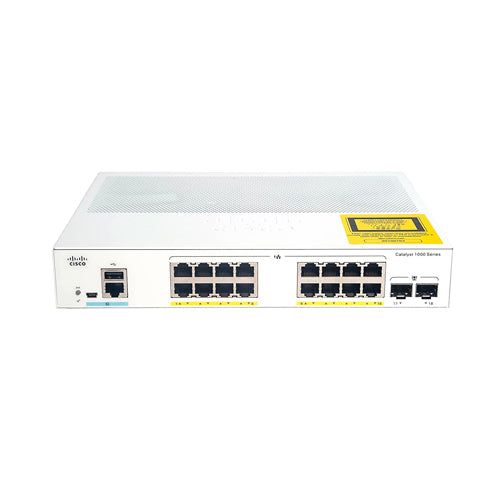 C1000-16P-2G-L-RF Cisco Catalyst 1000 Series 16 x Ports PoE+ 10/100/1000BaseT + 2 x SFP Ports Layer 2 Managed Gigabit Ethernet Network Switch