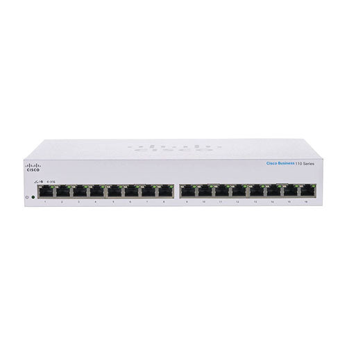 CBS110-16T-AU Cisco Business 110 Series CBS110-16T 16 x Ports 10/100/1000Base-T Layer 2 Unmanaged Rack-mountable Gigabit Ethernet Network Switch