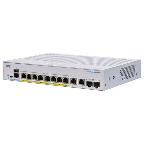 CBS250-8P-E-2G Cisco Business 250 Series 8 x Ports 10/100/1000Base-T + 2 x SFP Layer 3 2U Managed Gigabit Ethernet Network Switch