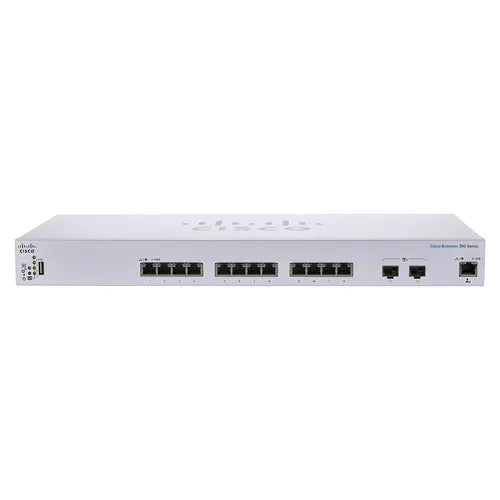 CBS350-12XT-NA Cisco Business 350 12 x Ports PoE+ 10/100/1000Base-T + 2 x SFP+ Ports Layer 3 Managed Rack-mountable Gigabit Ethernet Switch