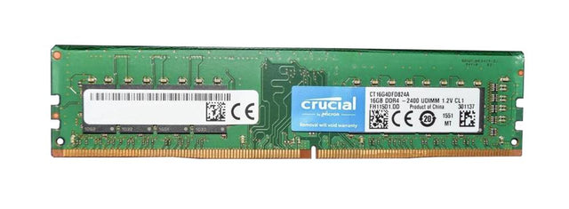 CT16G4DFD824A Crucial 16GB PC4-19200 DDR4-2400MHz non-ECC Unbuffered CL17 288-Pin DIMM 1.2V Dual Rank Memory Module