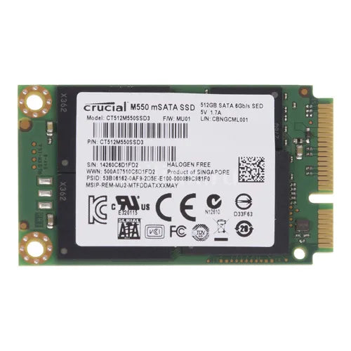 CT512M550SSD3 Crucial M550 512GB Multi-Level Cell SATA 6Gb/s mSATA 2.5-Inch Solid State Drive