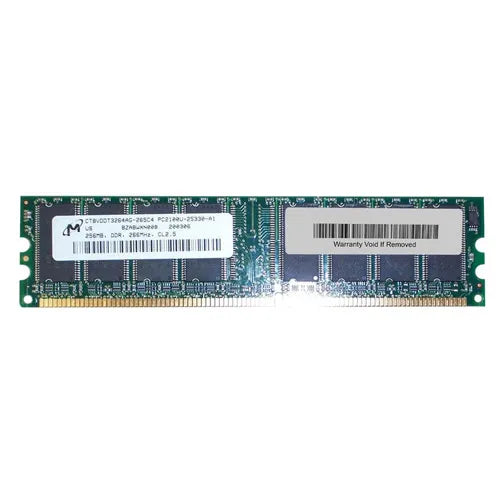 CT8VDDT3264AG-265C4 Micron 256MB DDR-266MHz PC2100 Non-ECC Unbuffered UDIMM CL2.5 1Rx8 2.5V 184-Pin Memory Module