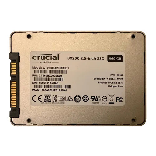 CT960BX200SSD1 Crucial BX200 960GB Triple-Level Cell SATA 6Gb/s 2.5-Inch Solid State Drive