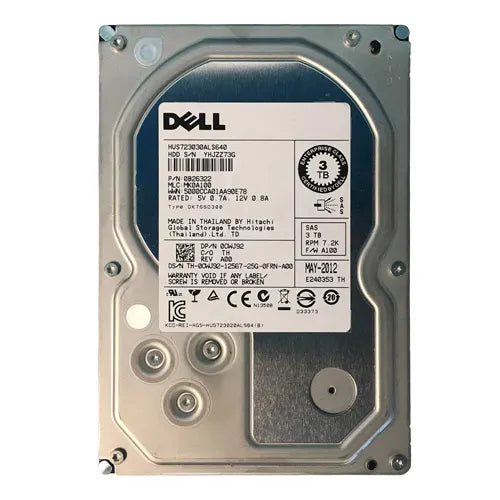 CWJ92 Dell 3TB 7200RPM Nearline SAS 6Gb/s 3.5-Inch Hard Drive for PowerEdge Servers