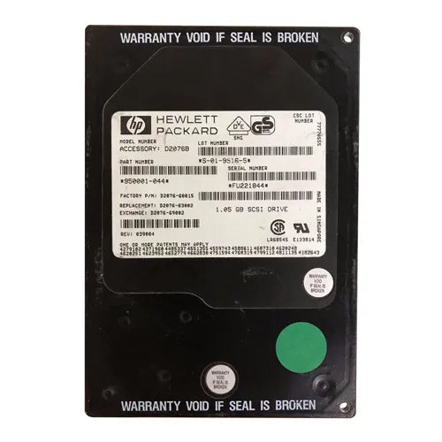 D2076B HP 1GB 5400RPM Fast SCSI 50-Pin 128KB Cache 3.5-Inch Hard Drive