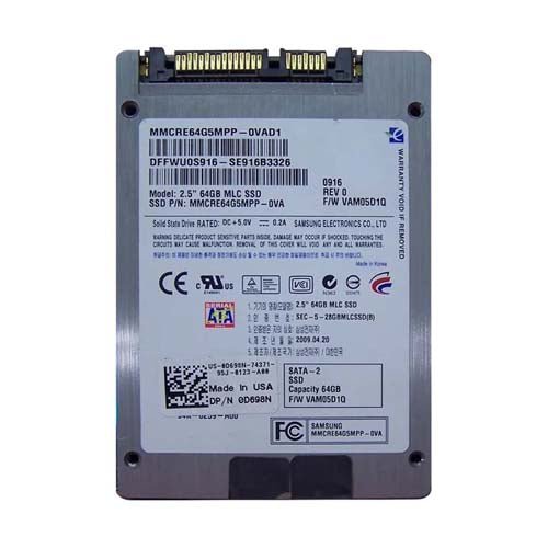 D698N Dell 64GB Multi-Level Cell SATA 6Gb/s 2.5-Inch Solid State Drive