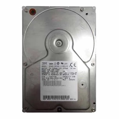 DCAS-32160 IBM Ultrastar 2ES 2.1GB 5400RPM Ultra SCSI 68-Pin 448KB Cache 3.5-Inch Hard Drive