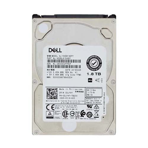 DJY4Y Dell 1.8TB 10000RPM SAS 12Gb/s Hot-Pluggable (4Kn) 2.5-Inch Hard Drive with Tray for PowerEdge Server