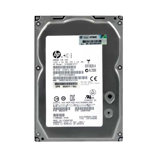 EF0600FATFF HP 600GB 15000RPM SAS 6Gb/s LFF Hot-Pluggable Dual Port 3.5-inch Hard Drive with Tray for Gen1/7 ProLiant Server/Storage Array