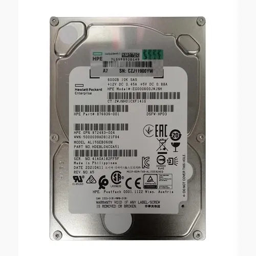 EG000600JWJNH HP 600GB 10000RPM SAS 12Gb/s Hot Pluggable 2.5-Inch Hard Drive for SAN Storage Array