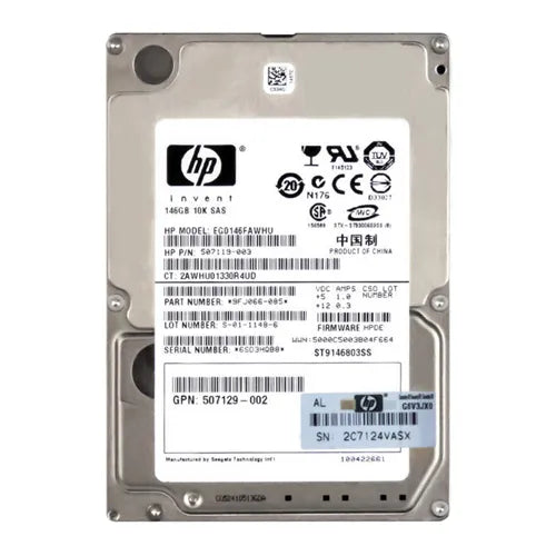 EG0146FAWHU HP 146GB 10000RPM SAS 6Gb/s SFF Hot-Pluggable Dual Port 2.5-inch Hard Drive with Tray for Gen1 to Gen7 ProLiant Server