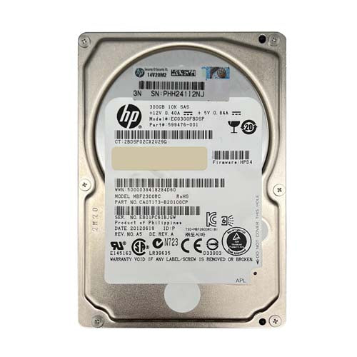 EG0300FBDSP HP 300GB 10000RPM SAS 6Gb/s SFF Hot-Pluggable Dual Port 2.5-inch Hard Drive with Tray for Gen1 to Gen7 ProLiant Server