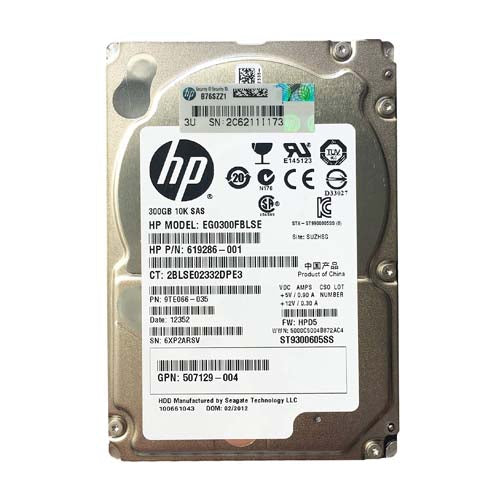 EG0300FBLSE HP 300GB 10000RPM SAS 6Gb/s SFF Hot-Pluggable Dual Port 2.5-inch Hard Drive with Tray for Gen1 to Gen7 ProLiant Server